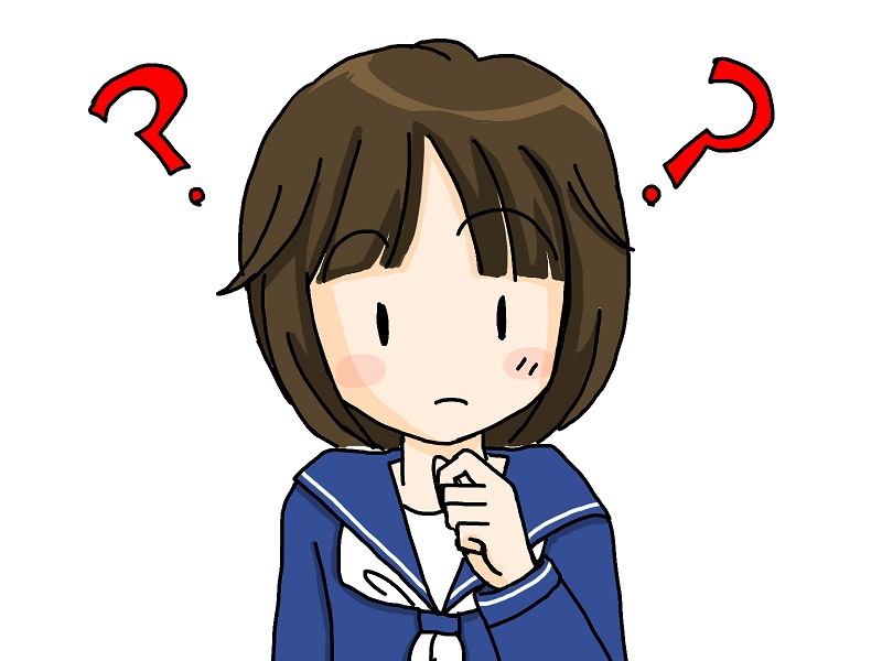 不思議に思うセーラー服の女子生徒